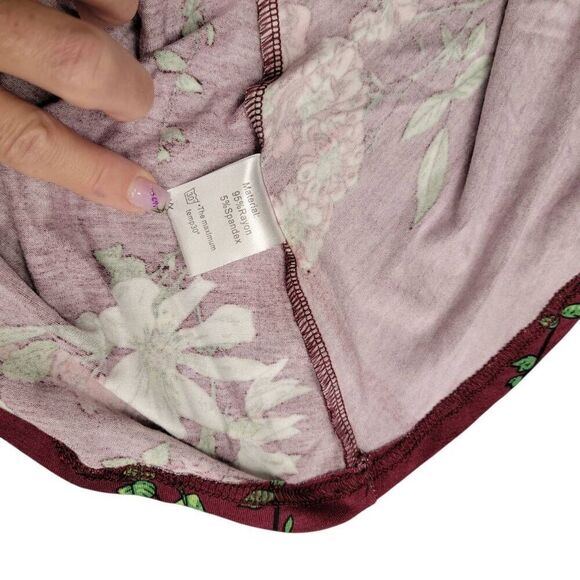 Burgundy NEW! Beach Casual Sleeveless Floral Print Tank Loose Sundress Pockets - Picture 8 of 9